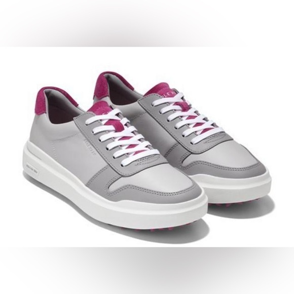 Cole Haan Shoes - COLE HAAN Grand Pro Am Golf Trainer Sneaker Shoes Pink Grey Women's Size 8